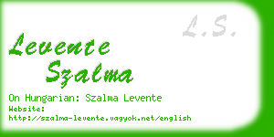 levente szalma business card